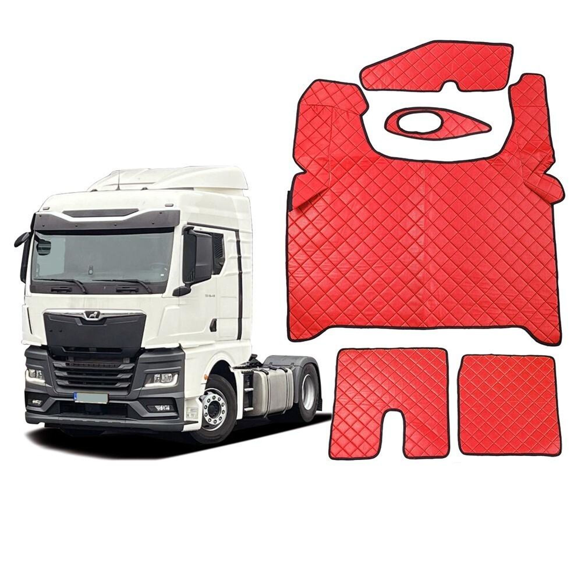 LKW Fußmatten Für MAN TGX ab 2020 - Tunnelabdeckung Truck LKW Rote Automatik
