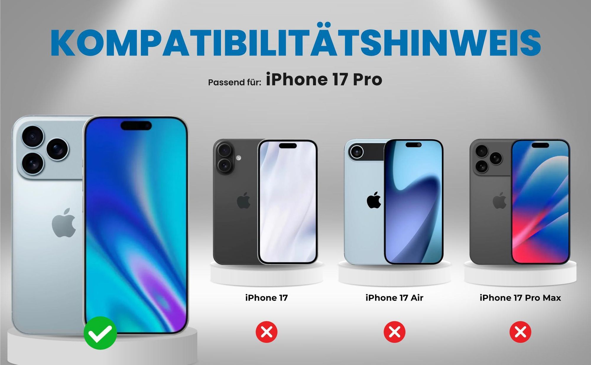 Kompatibilitätshinweise Hülle für Apple iPhone 17 Pro