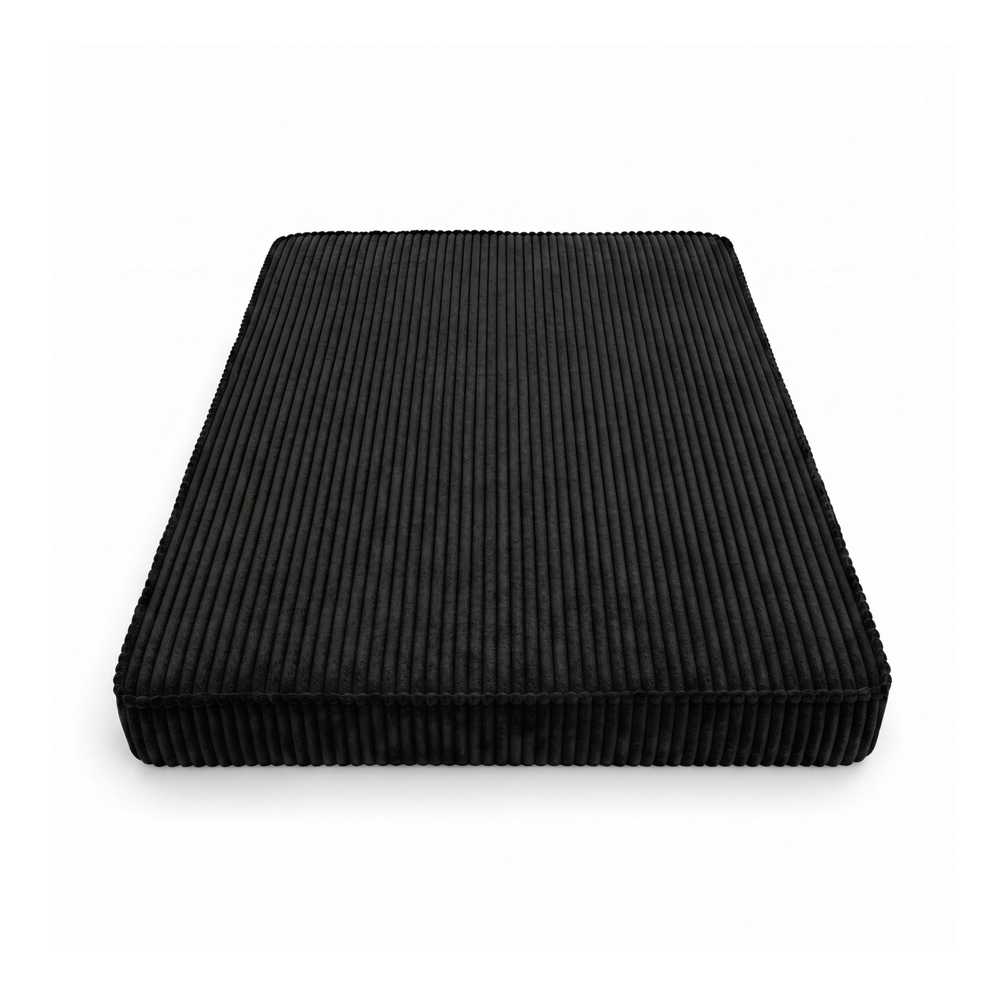 Hundebett Hundekissen Hundematte Cord Schwarz 90X60X8 Cm