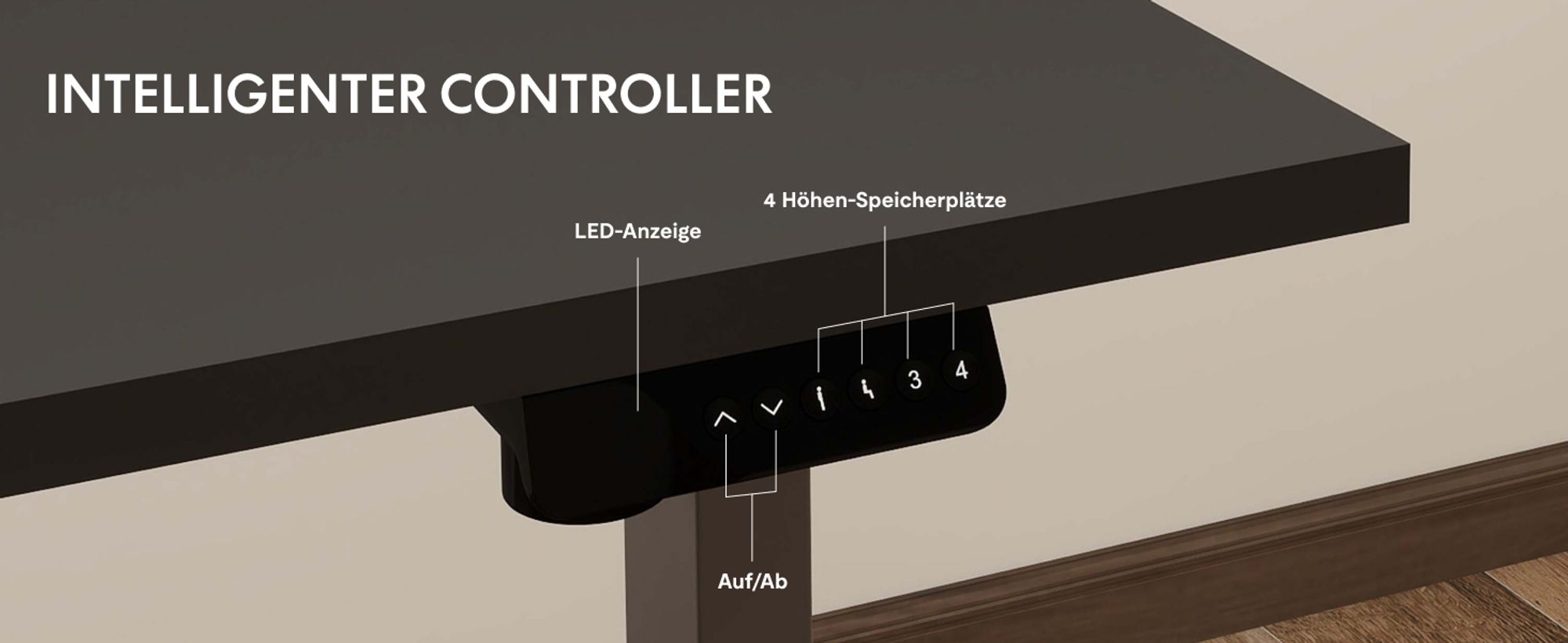 FLEXISPOT Höhenverstellbarer Schreibtisch 180x120cm L-förmiger Eckschreibtisch mit 3 Beinen, 4 Speicherplätzen, Antikollisionsschutz, LED (Schwarz)