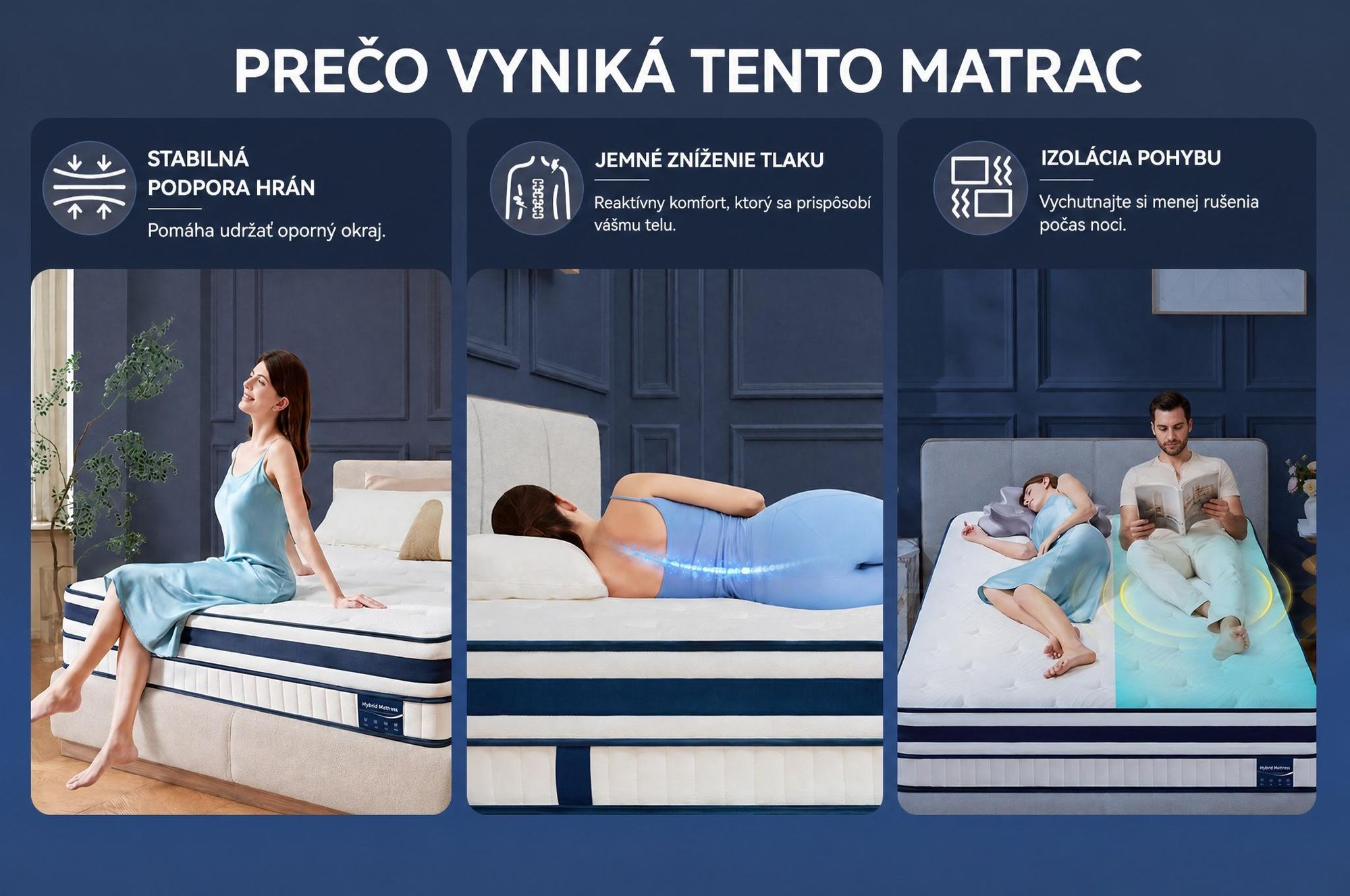Matrac 90x200 30 cm s integrovaným topperom, 7-zónová vrecková pružinová matrac H3/H4