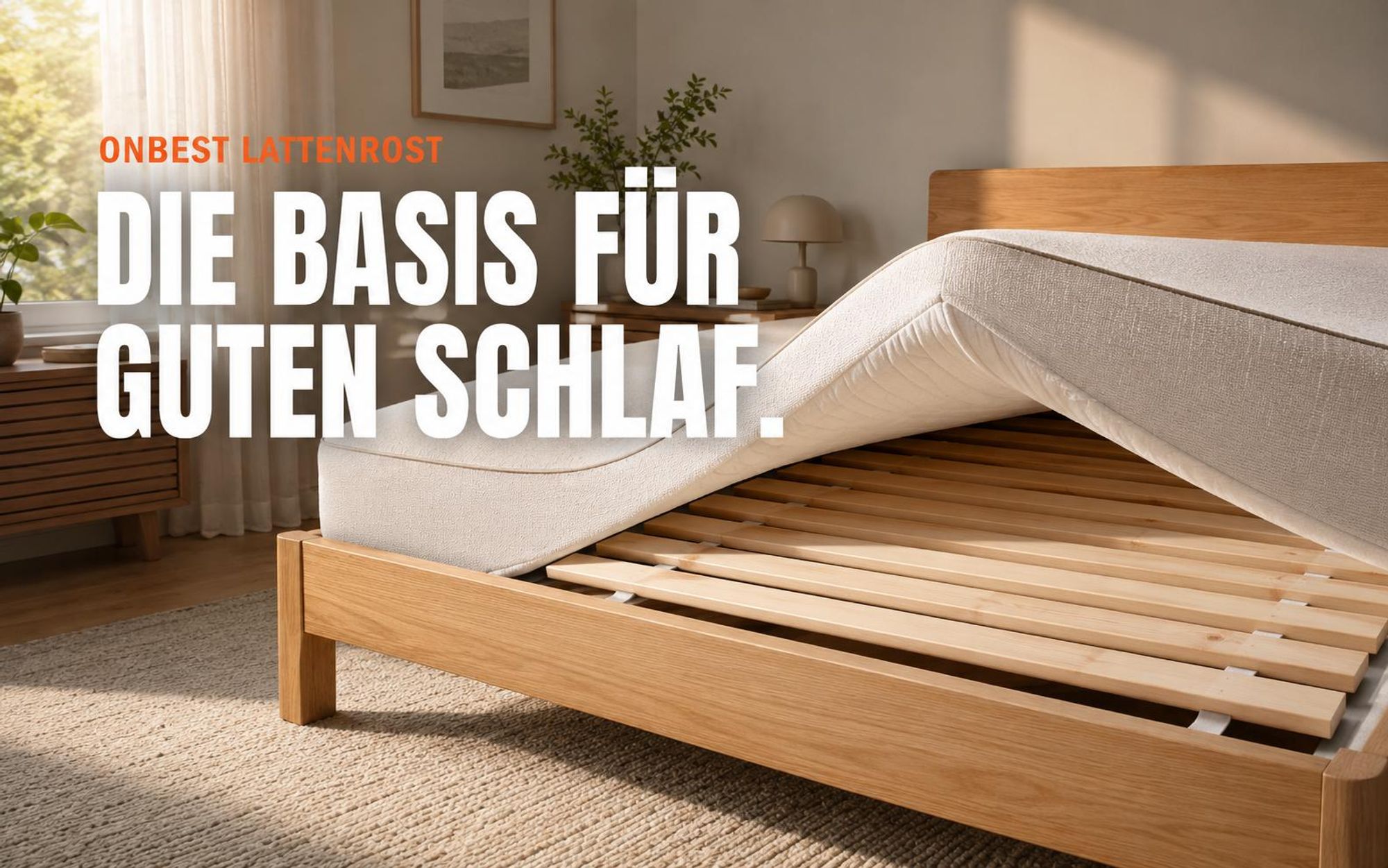 Lattenrost Wolkenland 120x200 cm 23 Latten | Rollrost Massivholz Kiefer | 400 kg Tragkraft | vorgebohrt für alle Matratzen
