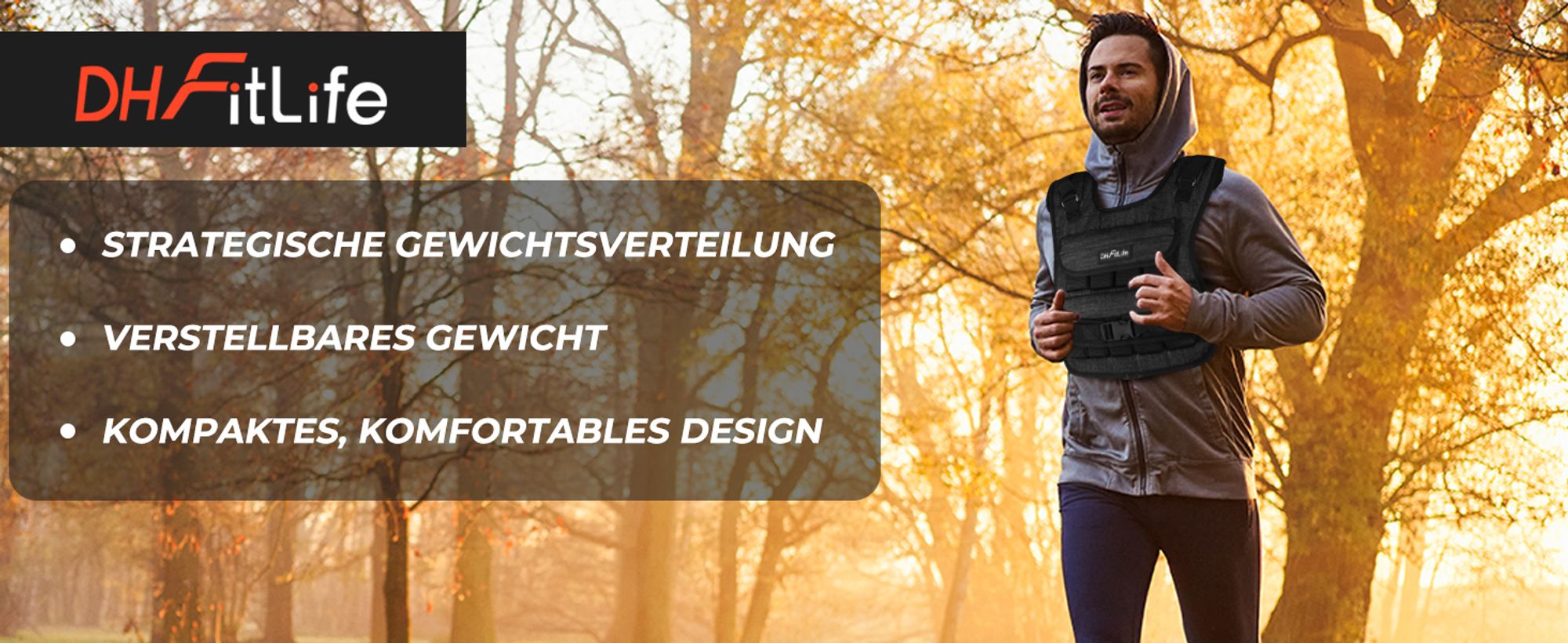 DH FitLife Gewichtsweste 10kg verstellbar - Kompakt & stabil für Muskelaufbau/Krafttraining, Lauf/Fitness (Damen/Herren) | Fitnessweste Trainingsweste