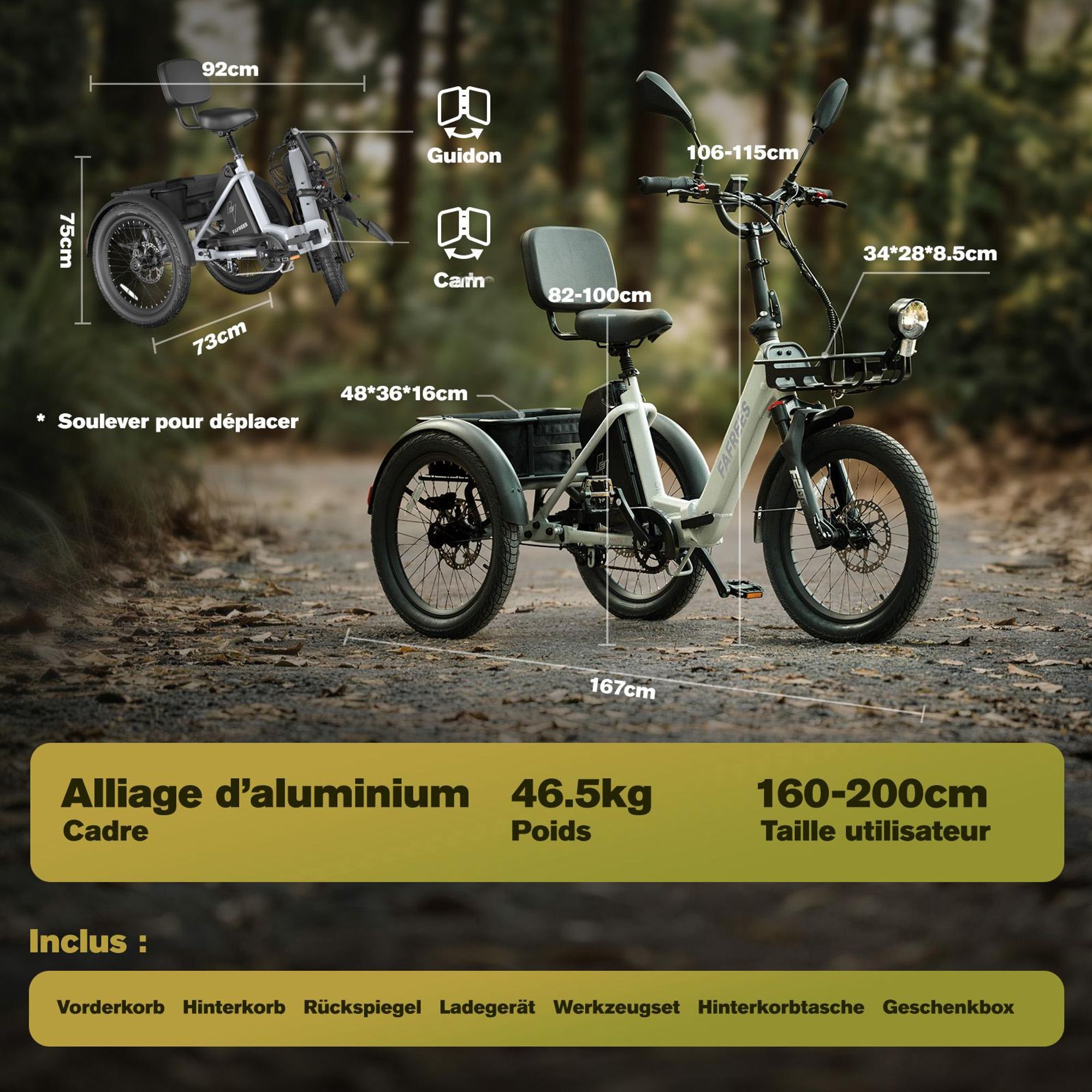 FAFREES F20 Mate II Vélo électrique - Moteur 250W batterie 48V25Ah pneus 20 pouces freins à disque hydrauliques - Noir anthracite