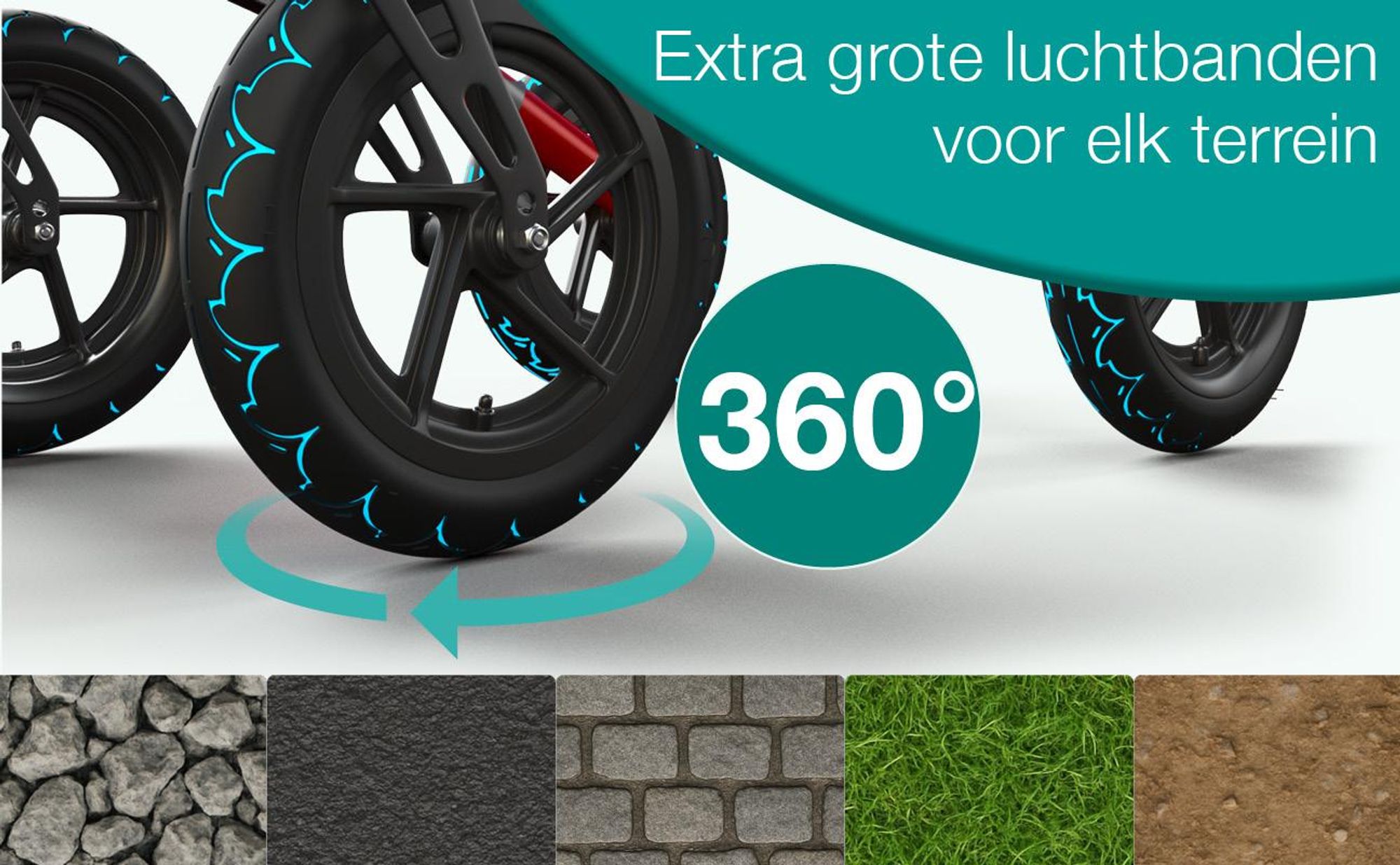 ELONEO inklapbare rollator met zitplaats, outdoor rollator met luchtbanden, inclusief zitvlak, rugsteun en verstelbare loopsteun van aluminium