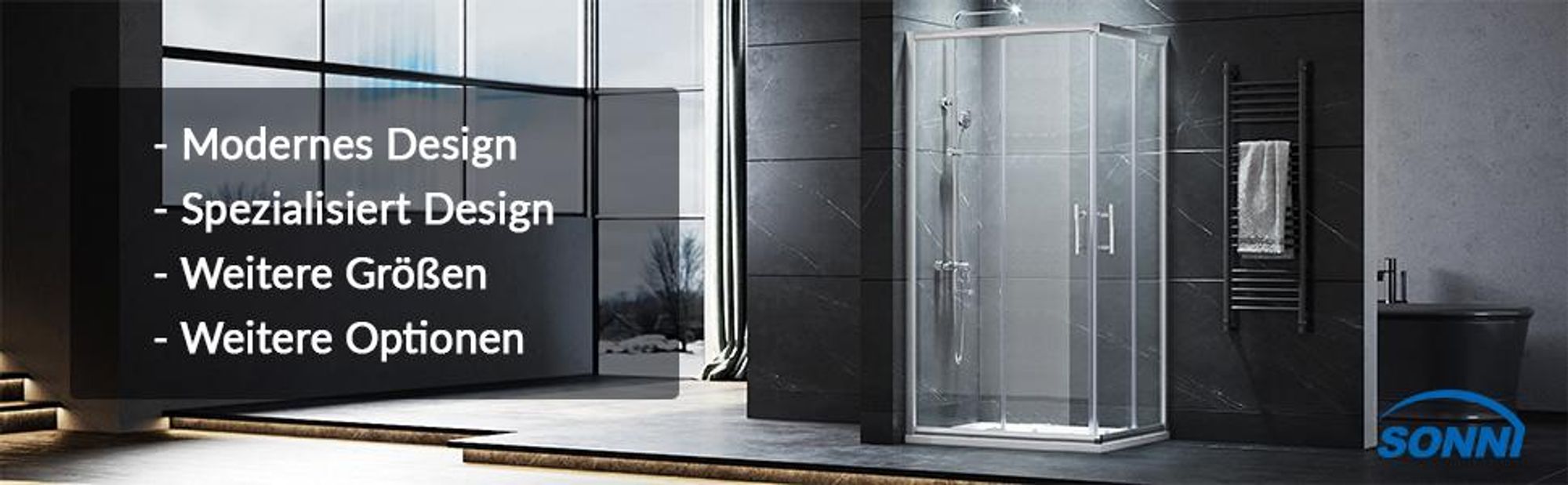 SONNI Duschkabine Eckeinstieg 100x100cm Eckdusche Schiebetür 195cm Doppel Duschtür ESG Glas Dusche