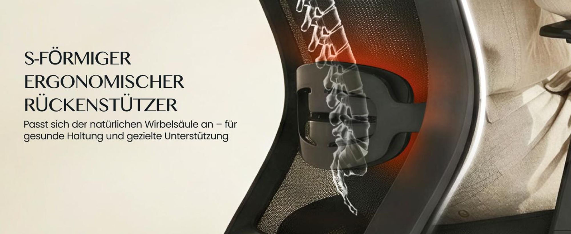 FlexiSpot OC3 Ergonomischer Bürostuhl, Schreibtischstuhl mit 2D-Kopfstütze, dynamischer Lendenstütze und verstellbaren Armlehnen, atmungsaktiv Schwarz