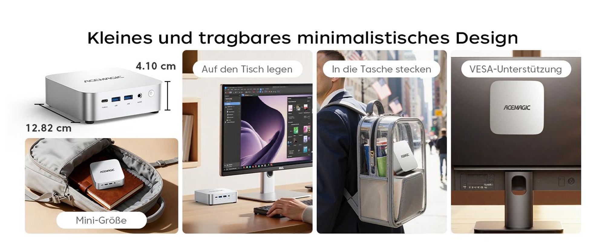 ACEMAGIC K1 Mini PC mit Intel Core i5-12600H,16GB DDR4 512GB SSD,Windows 11 Pro,WiFi 6,4K-Ausgabe