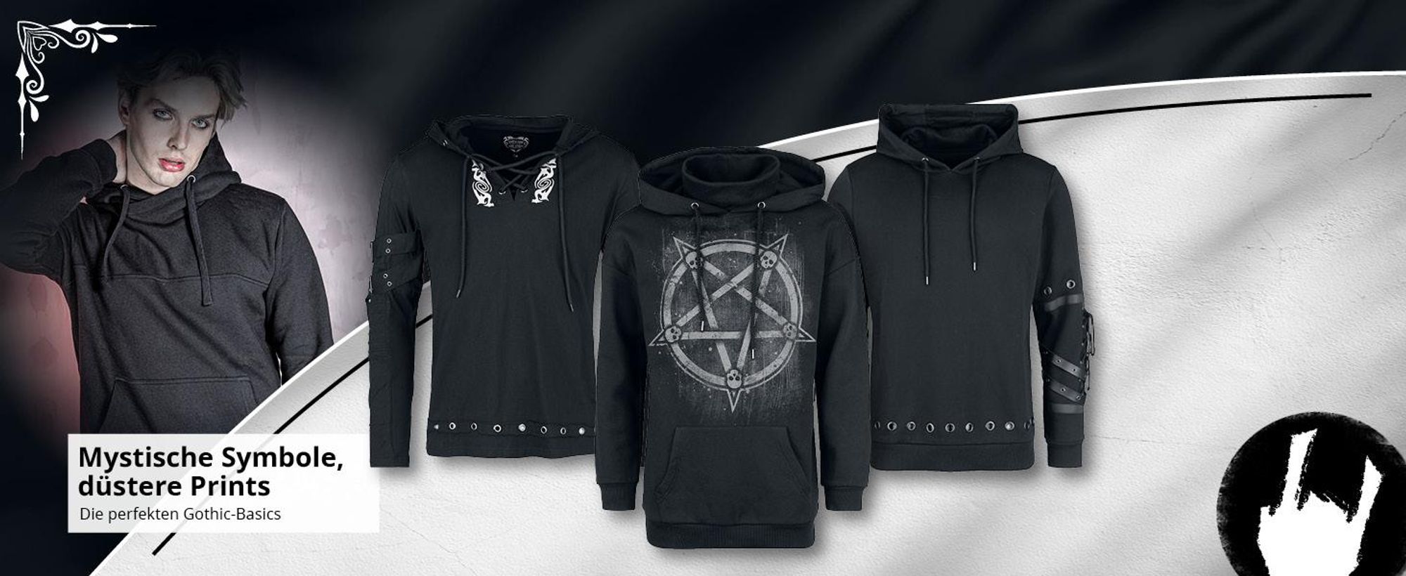 Gothicana by EMP Herren schwarzer Gehrock mit Stehkragen XL