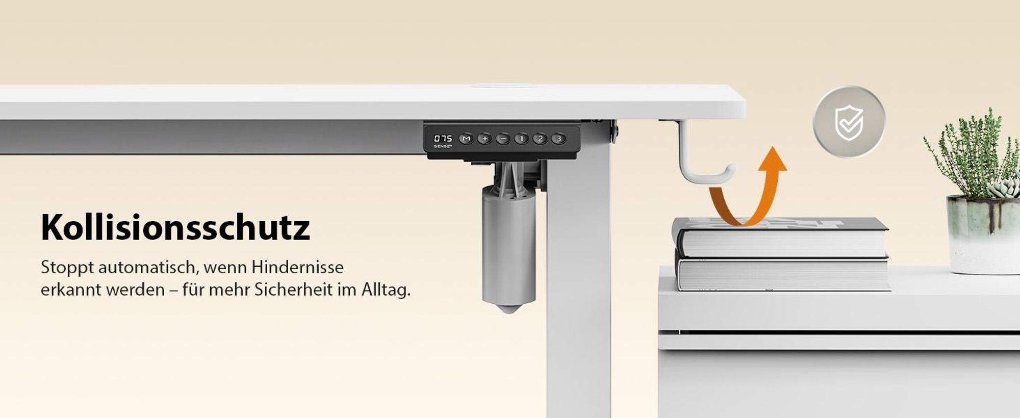 SENSE7 NOJO Light Corner Eckschreibtisch Elektrisch Höhenverstellbar 160x140 L-Form Stehschreibtisch Doppelmotor Memory Tischgestell Weiß PC Tisch