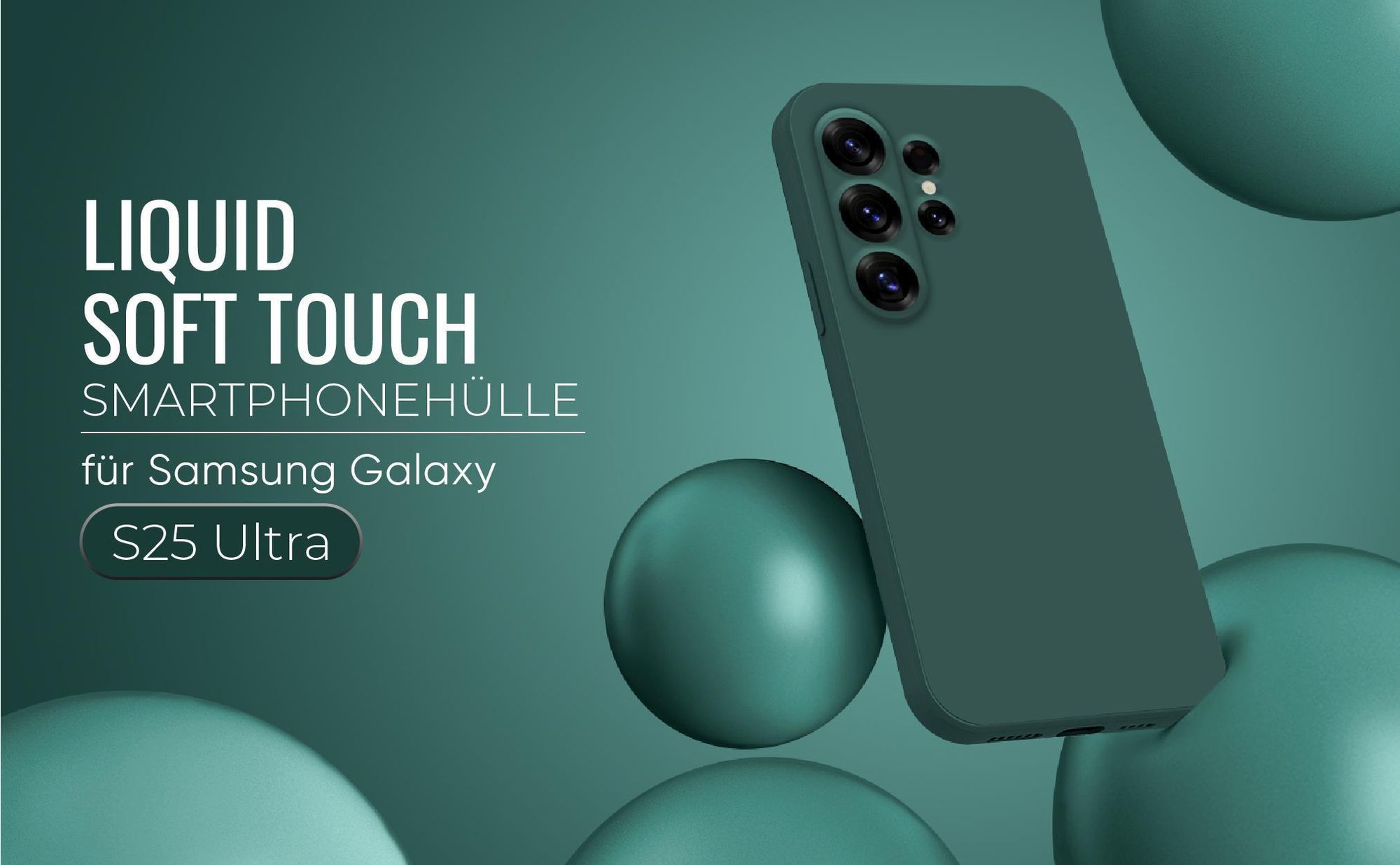 Liquid Soft Touch Smartphone Hülle in Grün für Samsung Galaxy S25 Ultra