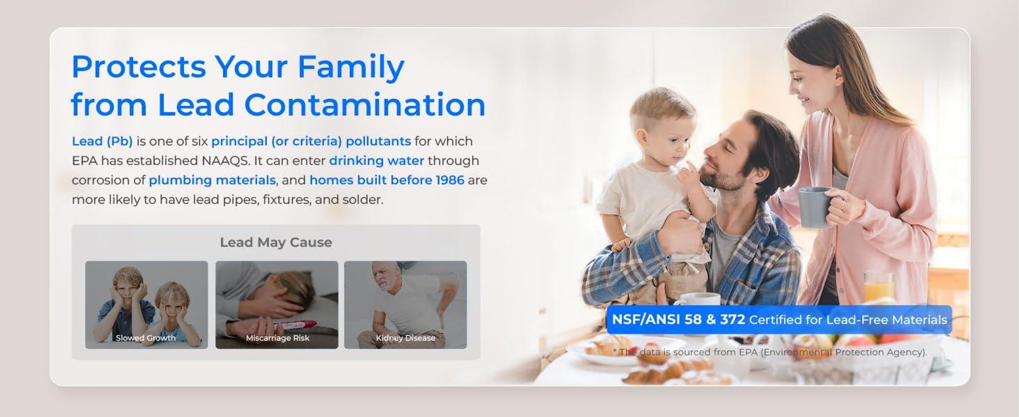 Waterdrop M6SL Mineralisiertes Auftisch Osmoseanlage, Raumtemperatur | Glaskaraffe, 8-Stufen-Filtration, 3:1 Rein- zu Abwasser, NSF/ANSI 58 & 372 , BPA-frei