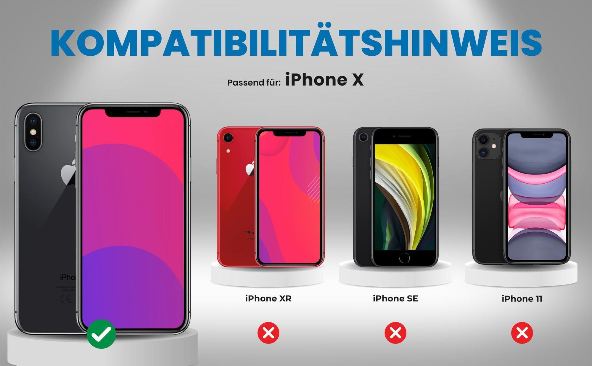 Kompatibilitätshinweise Hülle für Apple iPhone X