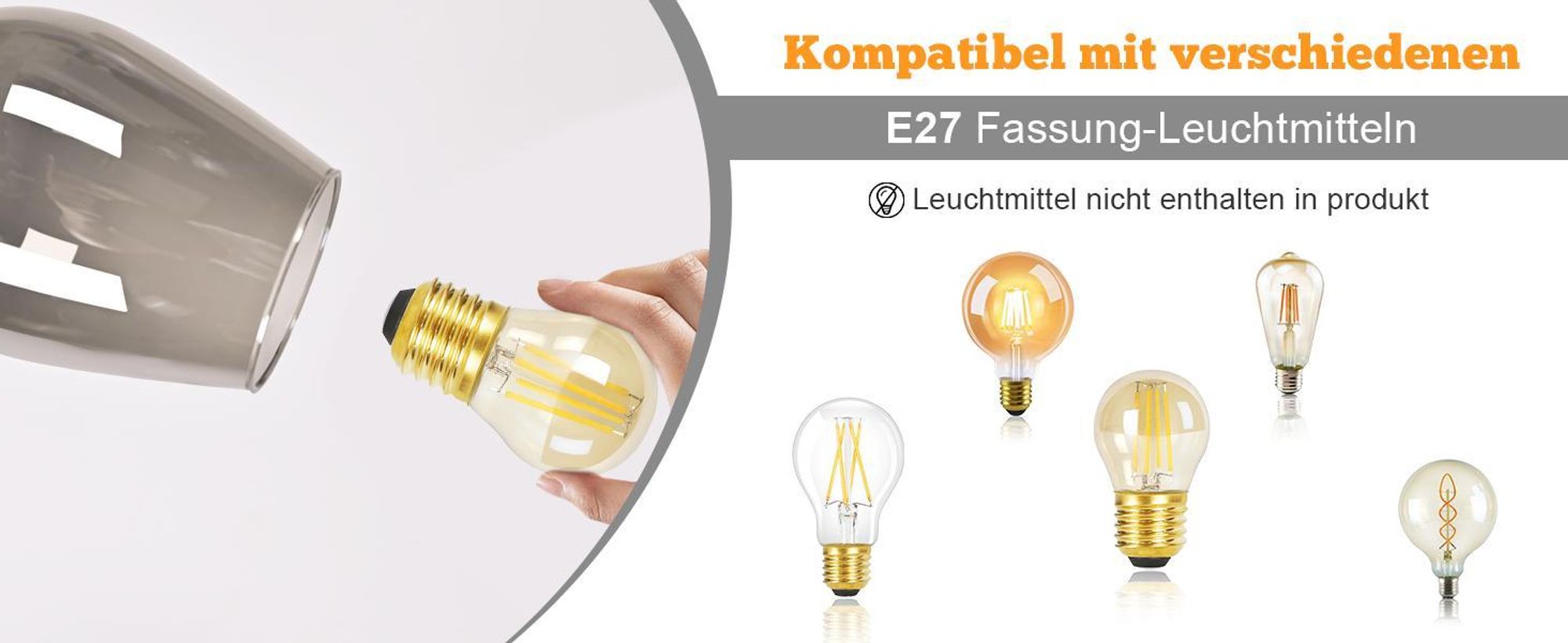 ZMH Hängelampe Schwarz Pendelleuchte 3 Flammig - Vintage Hängeleuchte Esstisch E27 Küchenlampe Hängend Industrial Rauchglas für Esszimmer Schlafzimmer Wohnzimmer Ohne Lichtquelle