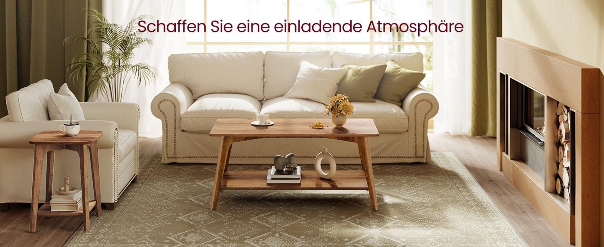 Couchtisch, Wohnzimmertisch mit Ablage, 2-stöckiger Couchtisch, für Wohnzimmer, 55 x 100 x 45 cm, einfache Montage, braun
