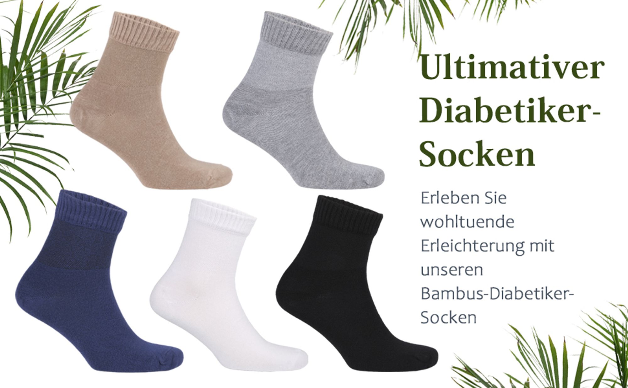 Fiera Besa Diabetiker Socken Herren mit Elasthan, Knöchelhoch, 4 Paar, 39-42, Hellgrau