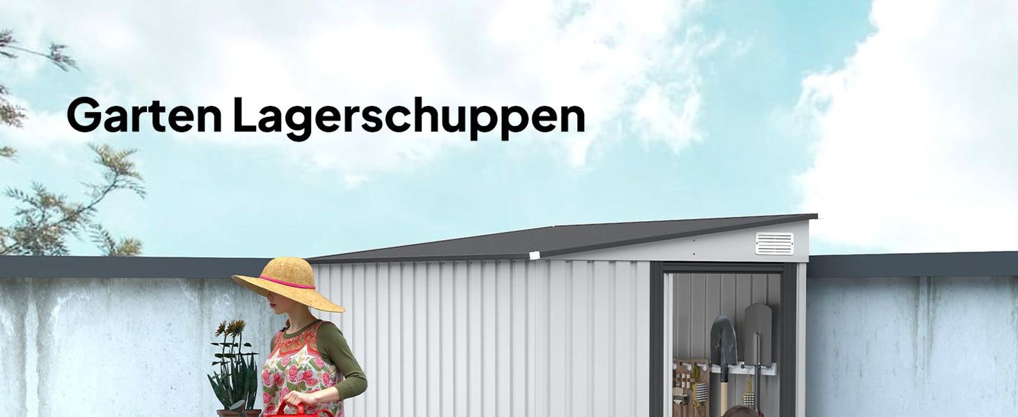 Outsunny Metall Gerätehaus 2,81m² 154x206,5x181 cm Geräteschuppen mit Pultdach