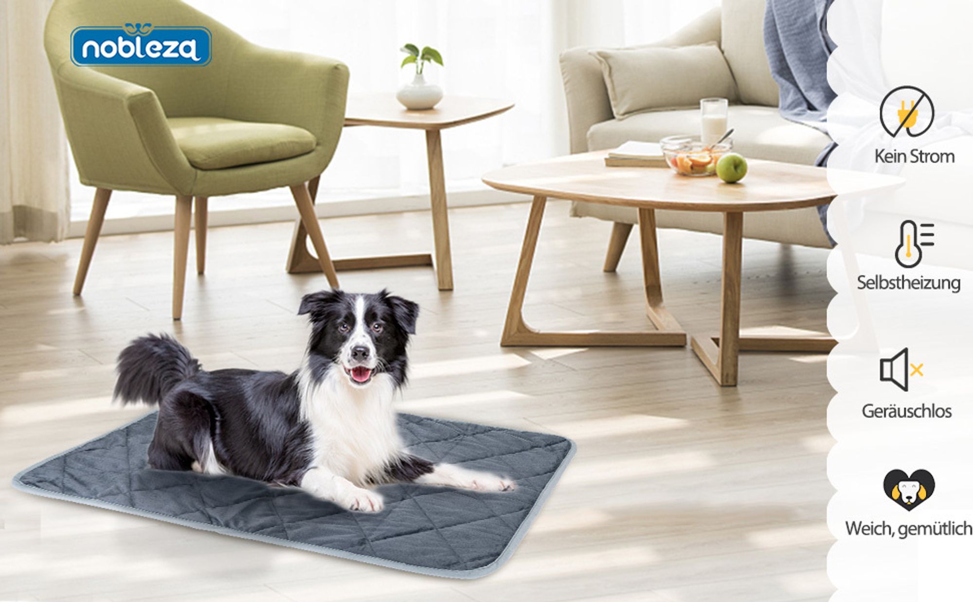 Selbstheizende Decke für Hunde Katzen, Waschbare Welpen Thermodecke Wärmedecke Katze Extra Warme, Thermodecke Hundebett,Größe XL 88x58cm