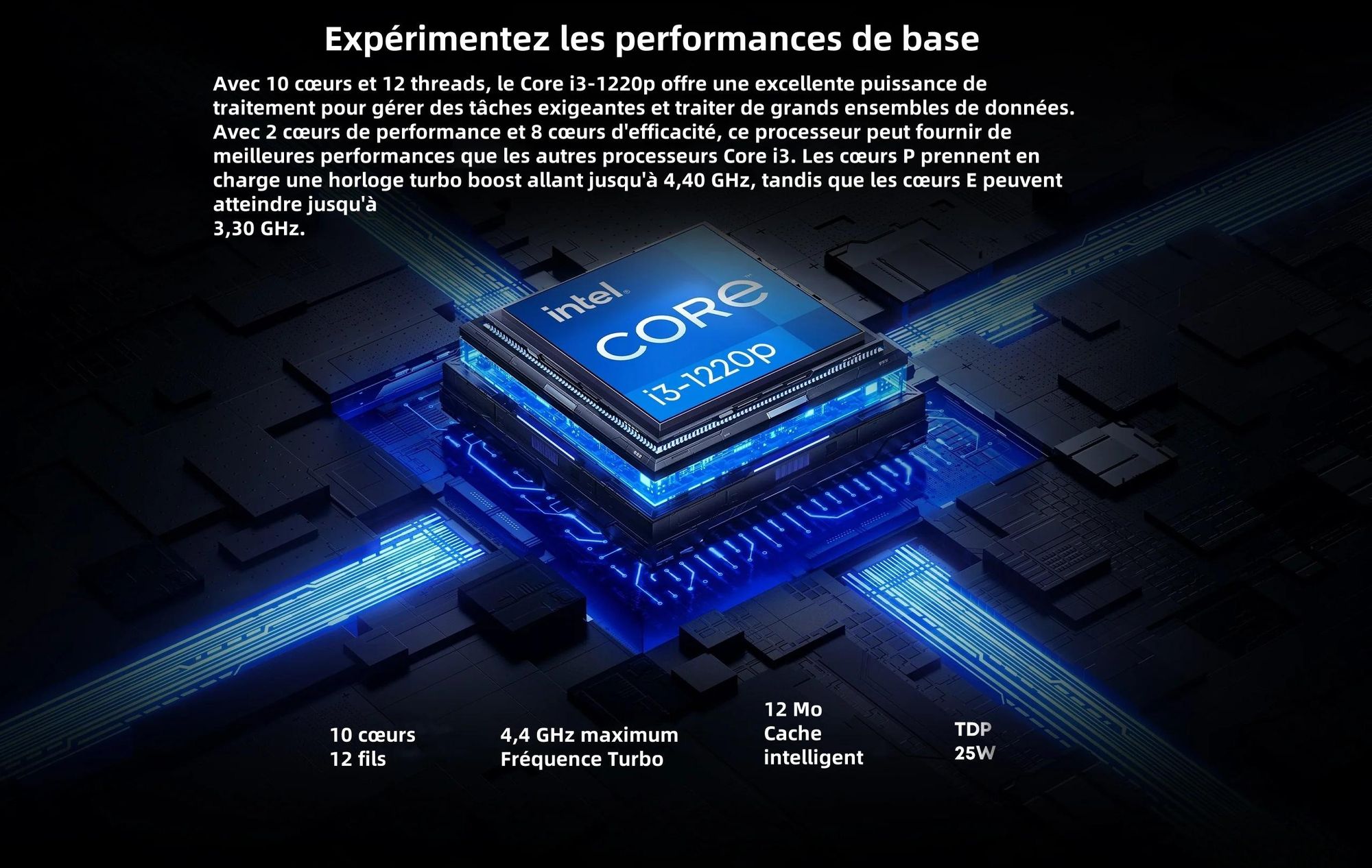Ordinateur Portable CHUWI CoreBook X - Processeur Intel Core i3-1220P Écran 14" Windows 11 16+512G Batterie 4000mAh - Gris