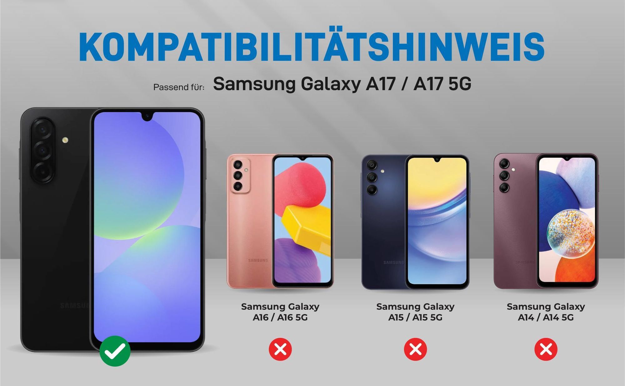 Kompatibilitätshinweise Hülle für Samsung Galaxy A17