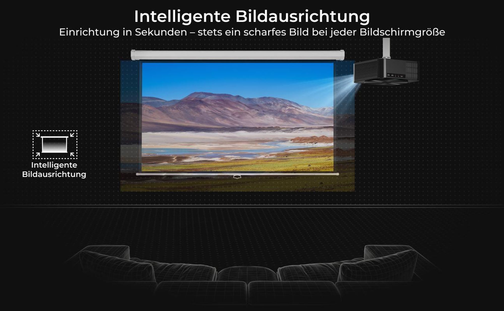 Ultimea Apollo-P40 Beamer 4K unterstützter, Aktualisierte Version mit Hindernisvermeidung 700 ANSI, intelligenter Bildschirmausrichtung,