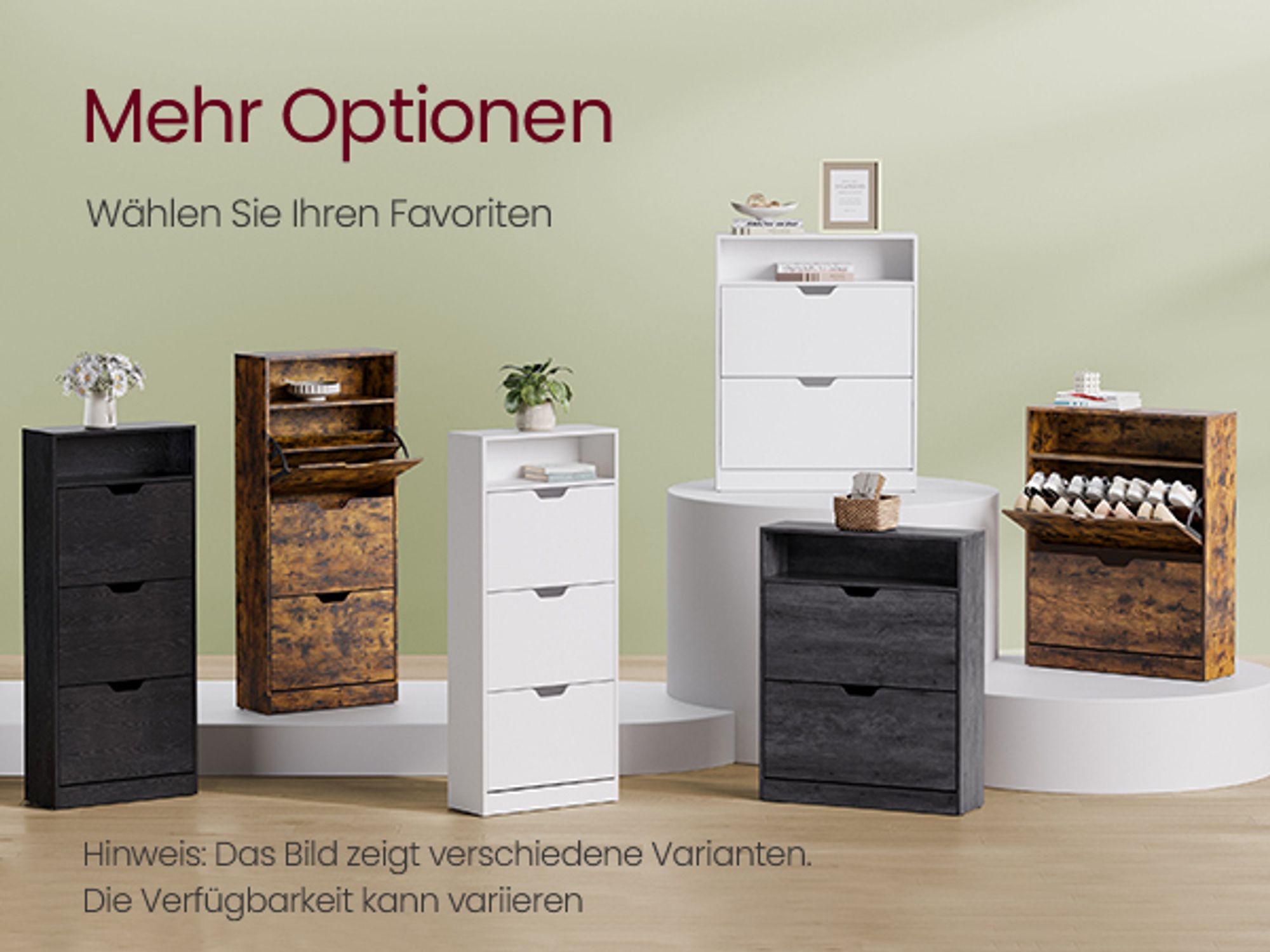 VASAGLE Schuhschrank 3 Klappen, Schuhregal, Schuhaufbewahrung, offenes Fach, Trennwand verstellbar, für 14-18Paar Schuhe, Flur, 24x60x139cm