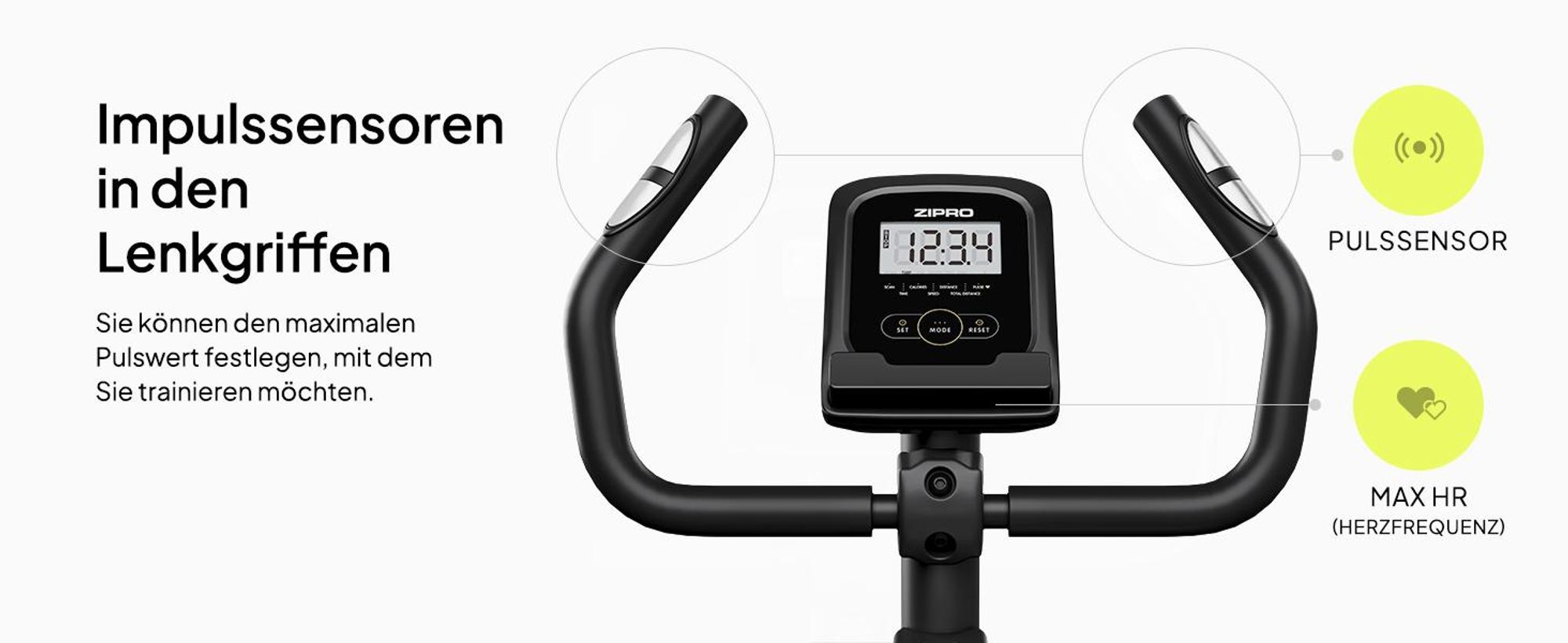 Zipro Heimtrainer Fahrrad One S Gold – Kompaktes Fitnessbike für Zuhause Leiser Hometrainer mit Pulsmessung, LCD Computer Tablethalter Design Edition