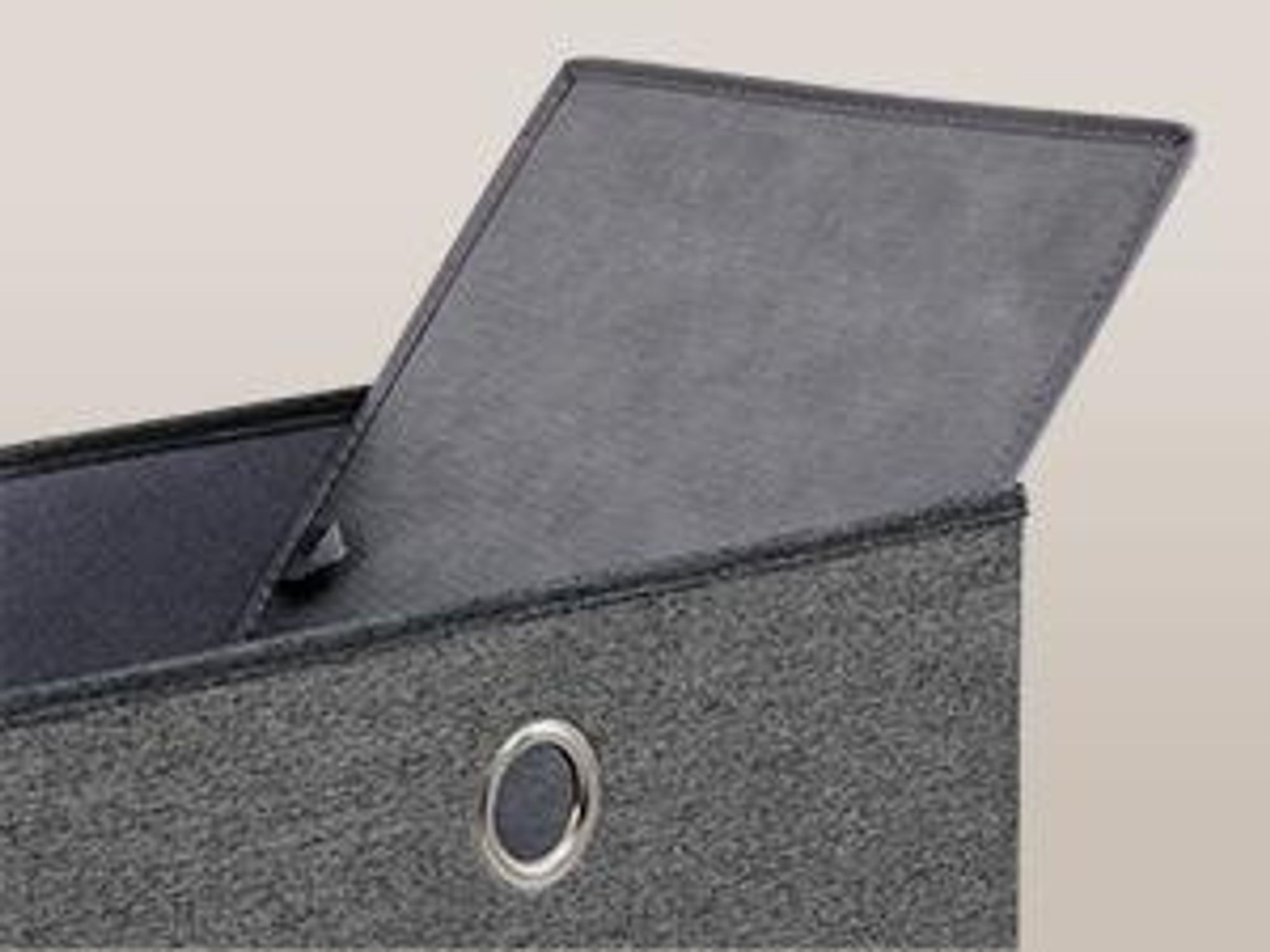 SONGMICS Aufbewahrungsboxen 3er-Set, Ordnungsbox, stapelbar mit Griffen, 43 x 30 x 30 cm, dunkelgrau