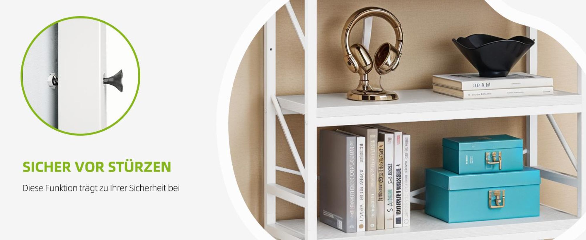 YITAHOME 5-Ebenen Industrielles Bücherregal, 80 x 30 x 158 cm, Lagerregal, Bücherregal, Standregal, Weiß