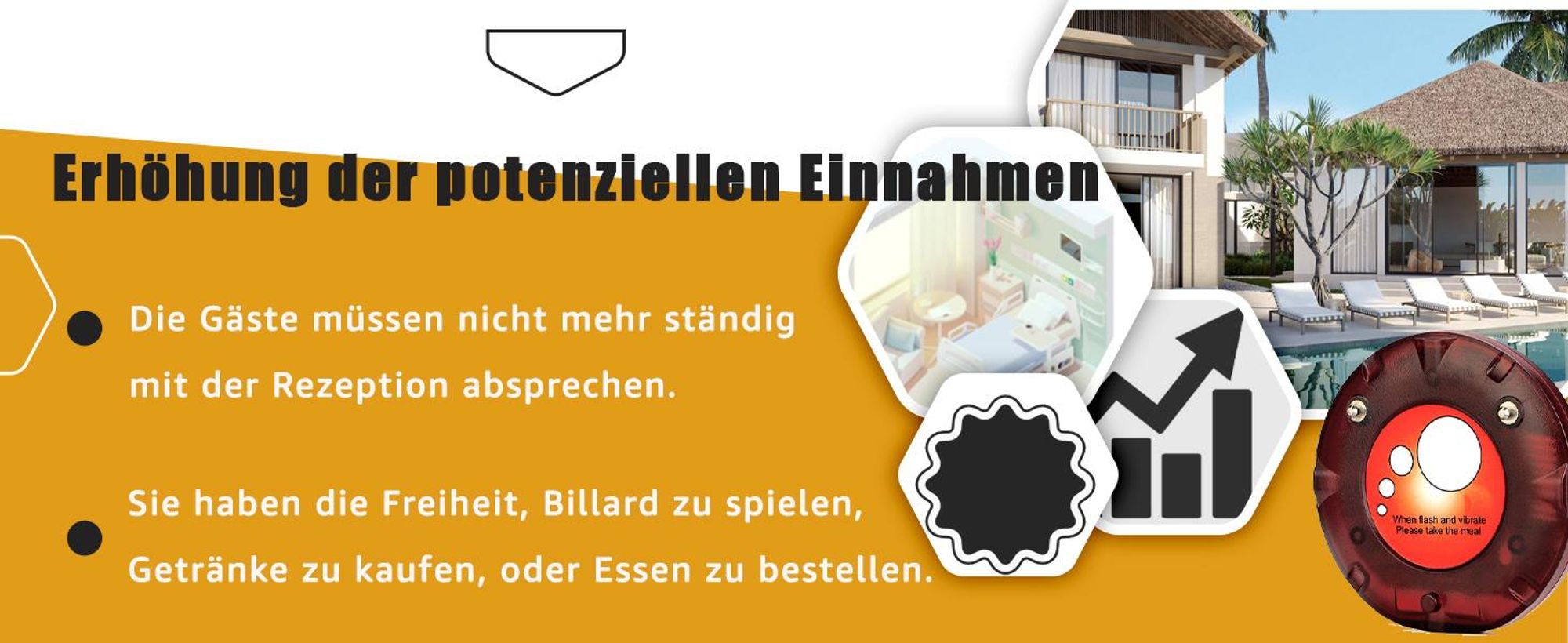 Retekess TD158 Pager System, Pager Rufsystem, LED-Röhrenanzeige, 4 Anrufmodi, Akku mit Großer Kapazität, Stumme Tastatur, Restaurant Pager, Pager für klinik, Hotel(mit Digitalröhre)
