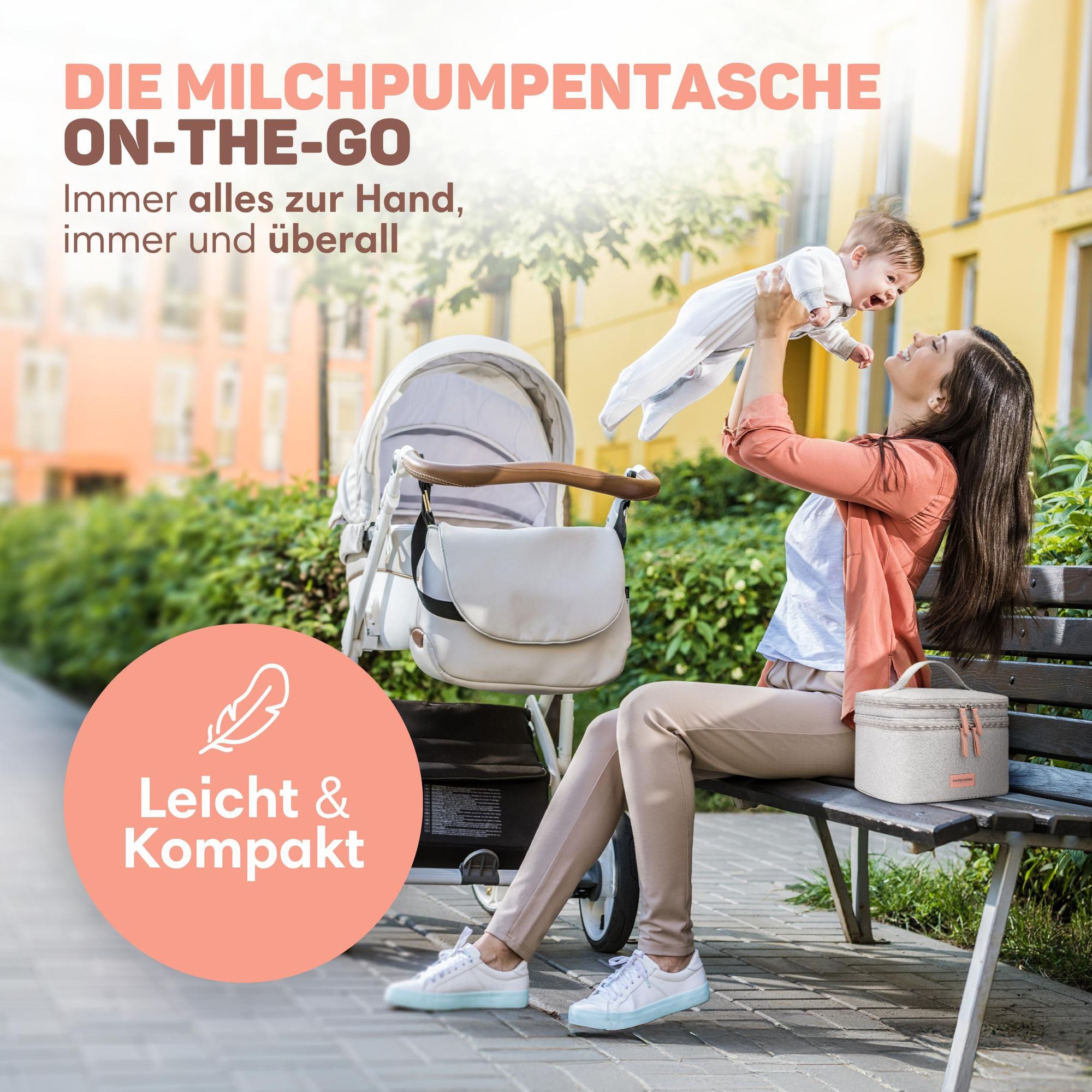 Vulpes Goods Kühltasche für Muttermilch & Babynahrung, Kühltasche mit Kühlakkus, Picknicktasche, Baby-Aufbewahrungstasche, hält bis zu 12 Stunden kühl