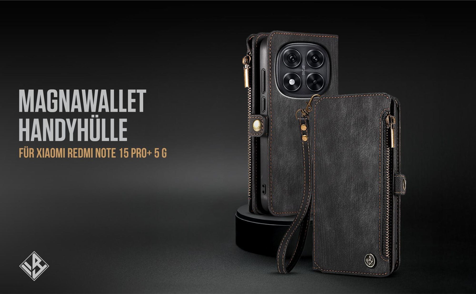 Klappbare Geldbeutel Handyhülle mit Handschlaufe für Xiaomi Redmi Note 15 Pro+ 5G
