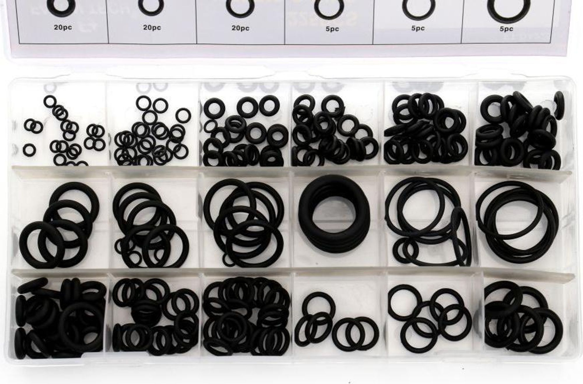 LUXTOM | O-Ringe Sortimentskit, 225 Stück, für Sanitär-Unterlegscheiben, Metrische Dichtungsringe O-Ringe, Auto-Schnellreparatur