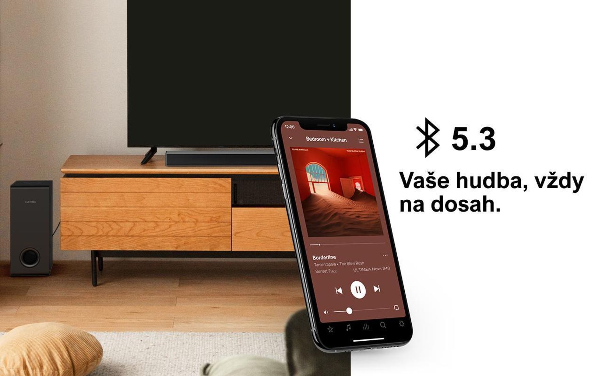 Soundbar ULTIMEA 5,25'' woofer, BASSMAX, tenké provedení 3,8 cm, Nova S40