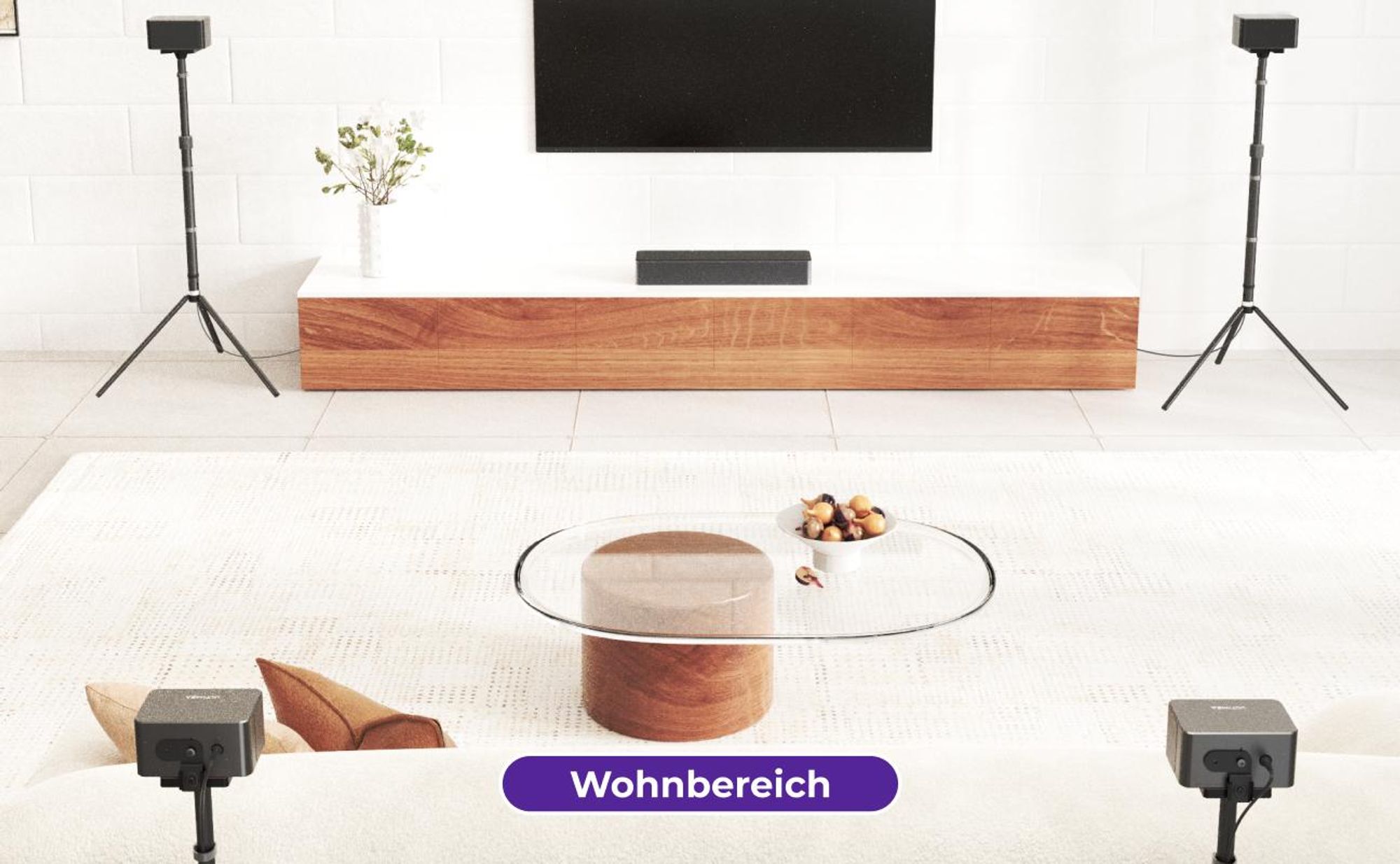 Ultimea Lautsprecherständer Steady 310 - 1 Paar Ständer für Poseidon und Skywave Serie Soundbar (bis 36,6 Zoll, Ausziehbar von 62 cm bis 93 cm