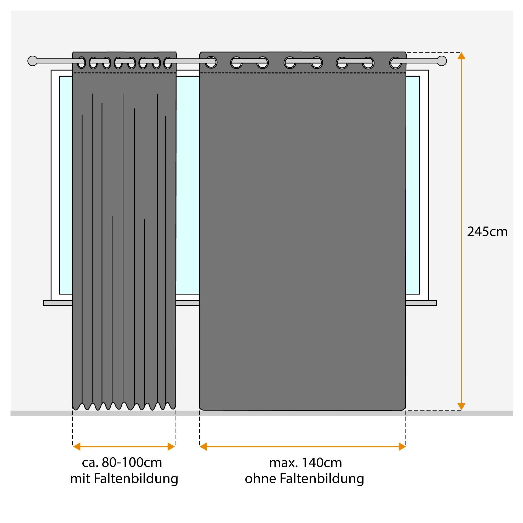 Verdunkelungsvorhang Ösen blickdicht 140x245 grau AURORA Victoria M.