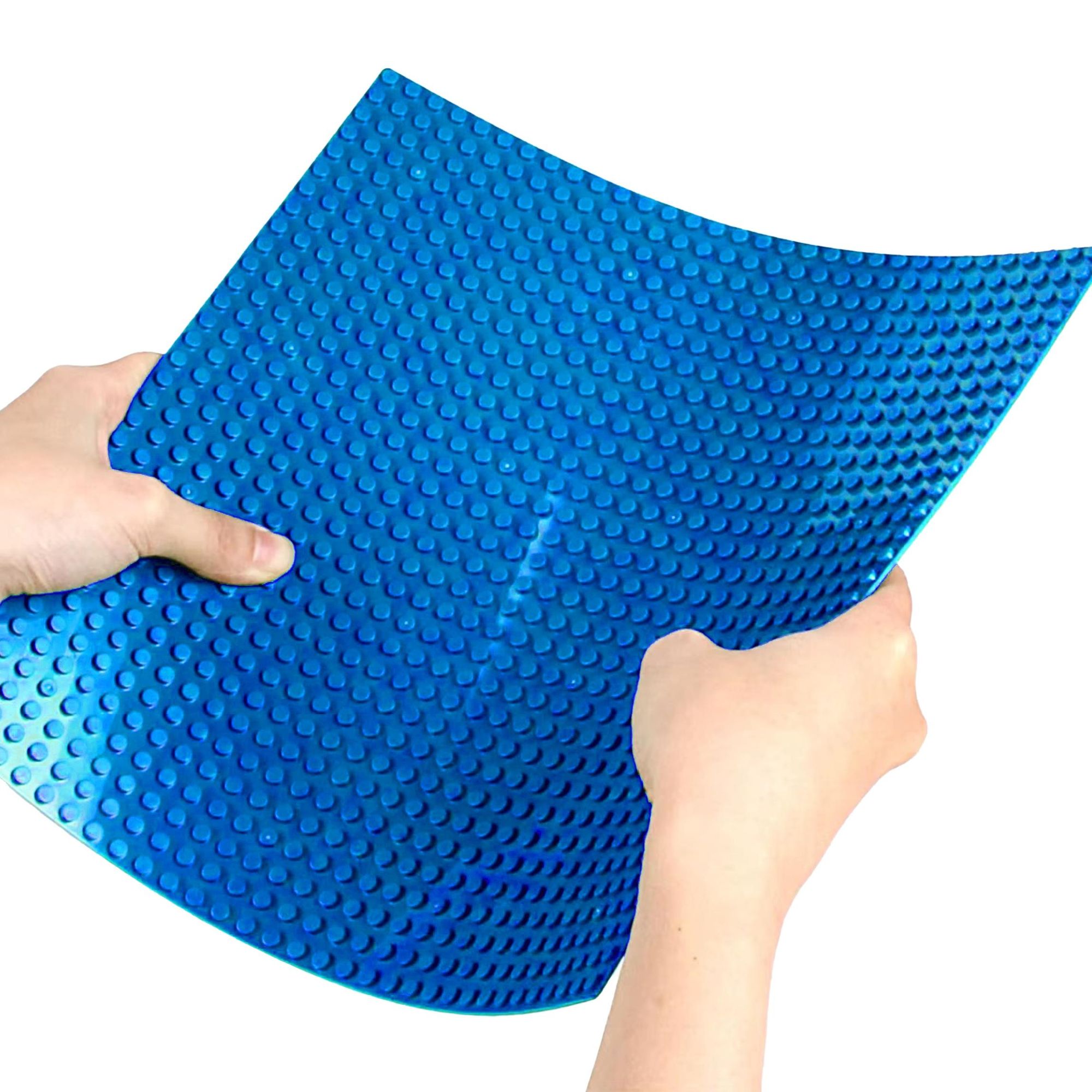 Bauplatte 32x32 Noppen für Bausteine, Grundplatte kompatibel mit allen führenden Marken, 25,5 x 25,5 cm, EVI KIDS, Blau