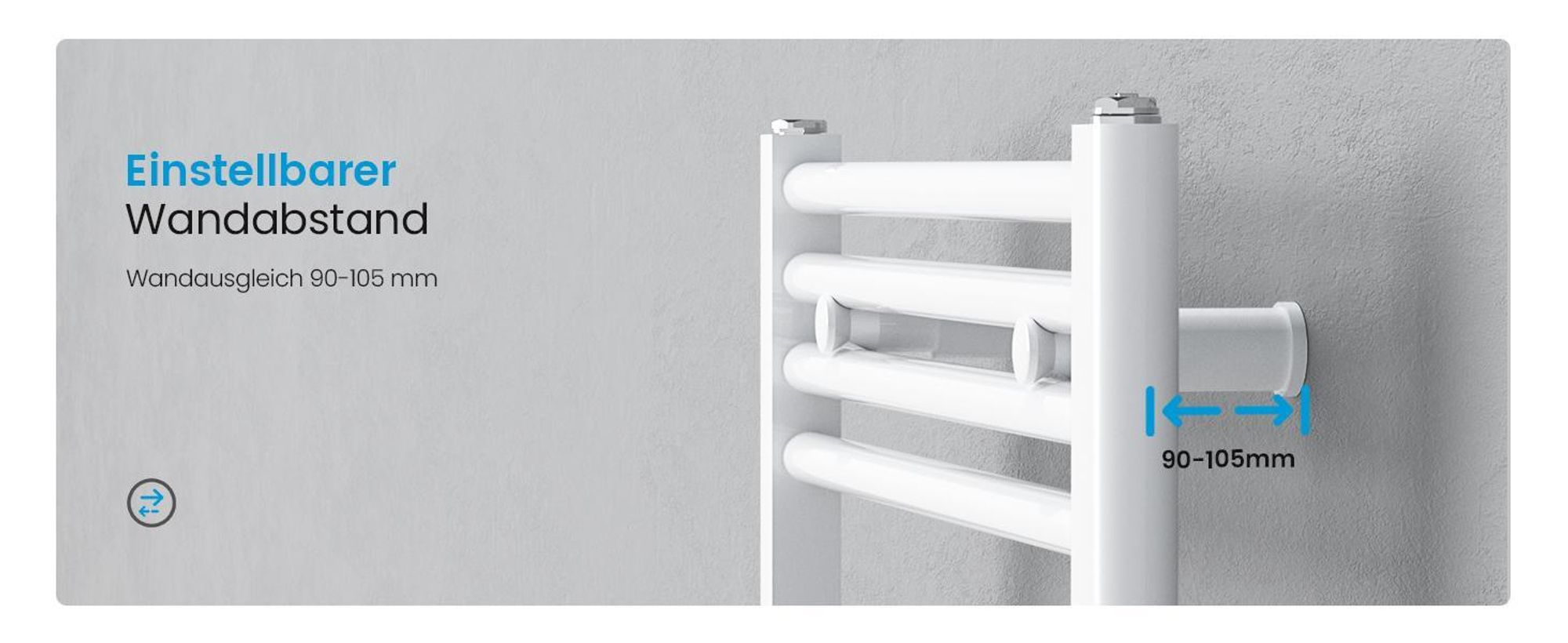 Heilmetz Heizkörper Elektrisch 140 x 60 cm Weiß Gerade Rundrohre Badheizkörper Elektrisches Handtuchtrockner Ohne heizstab