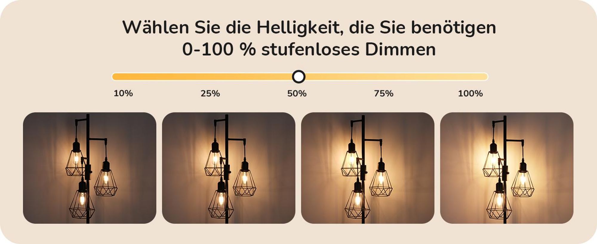 EDISHINE LED Stehlampe Wohnzimmer 166cm, Vintage Industrial Stehleuchte, Schwarz