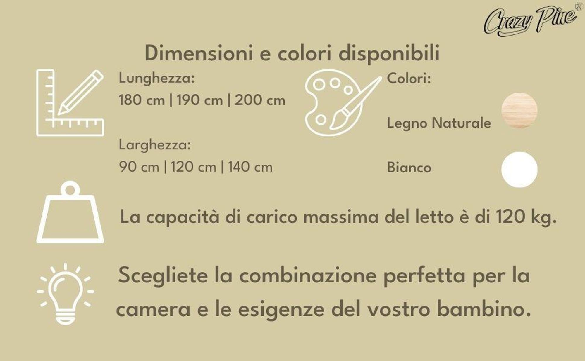Crazy Pine Letto a Casetta 90x200 cm – Letto da Pavimento in Legno Naturale per Bambini – Gambe Regolabili e Barriera Rimovibile – Crazy House