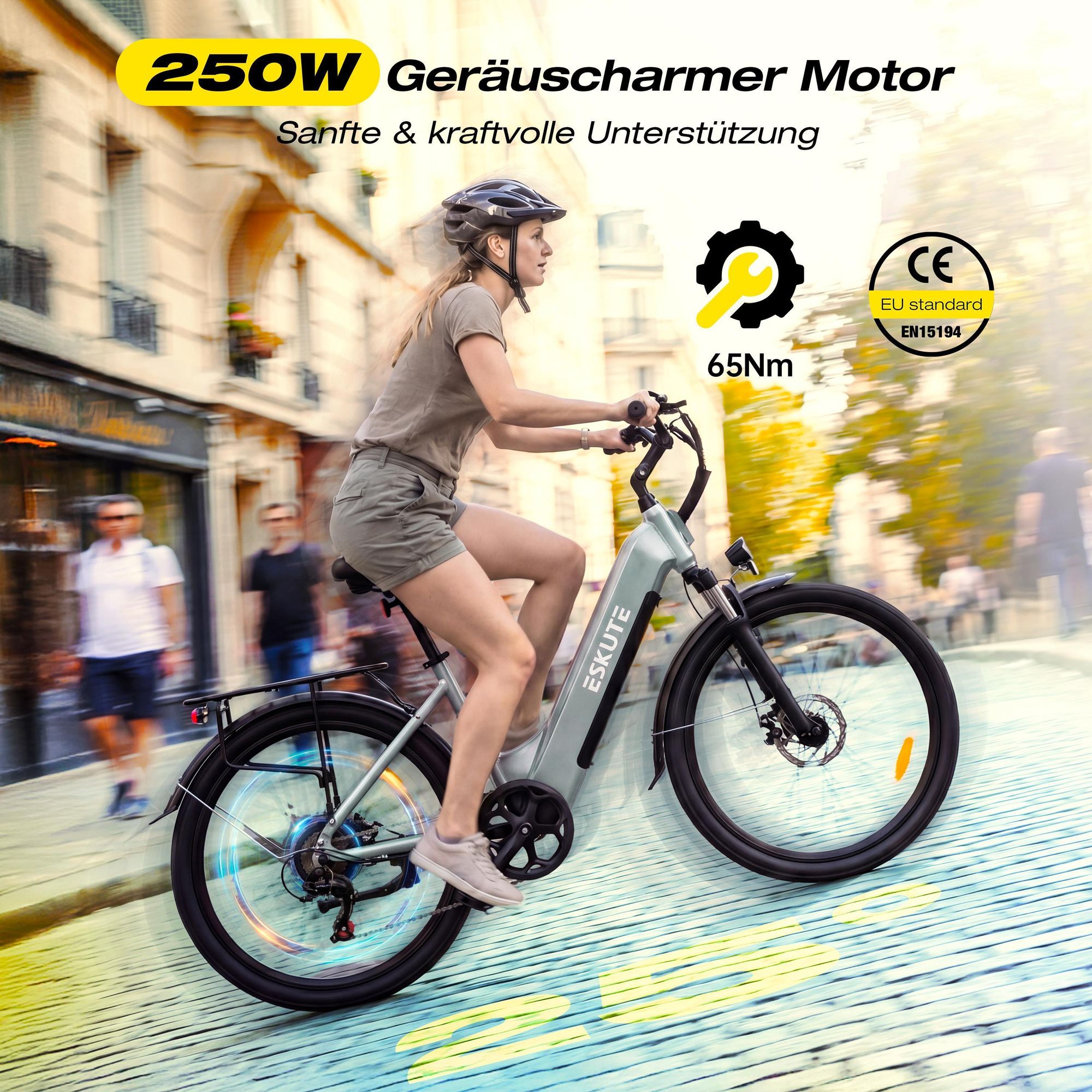 ESKUTE C202 Bicicletta Elettrica 250W 48V17.5Ah 26" - Grigio