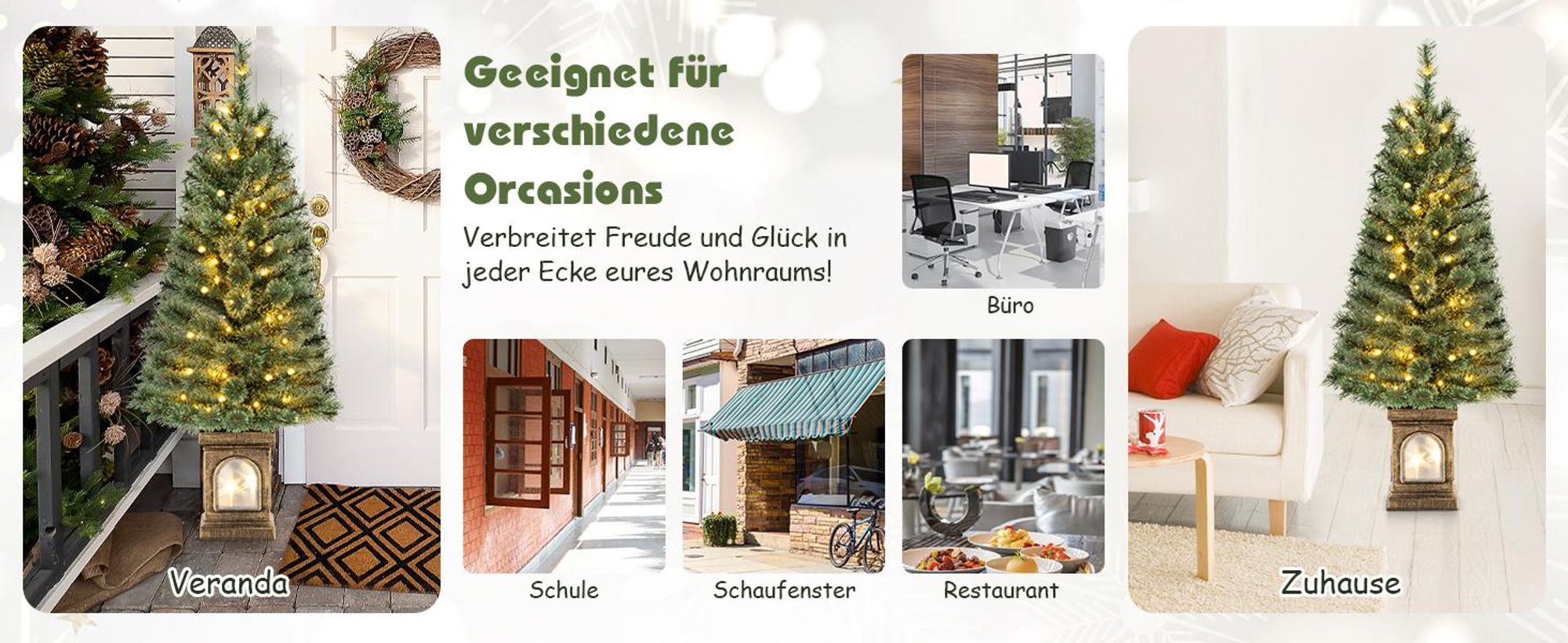 COSTWAY 120cm Weihnachtsbaum mit LED & Timer