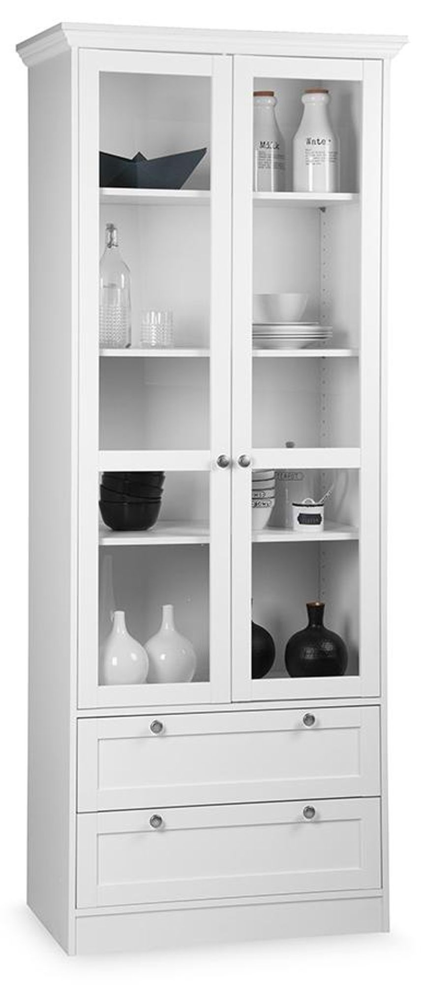 Landsted I Vitrine – Schrank & Vitrine mit Glasrahmentüren & Stauraum für Landhausstil