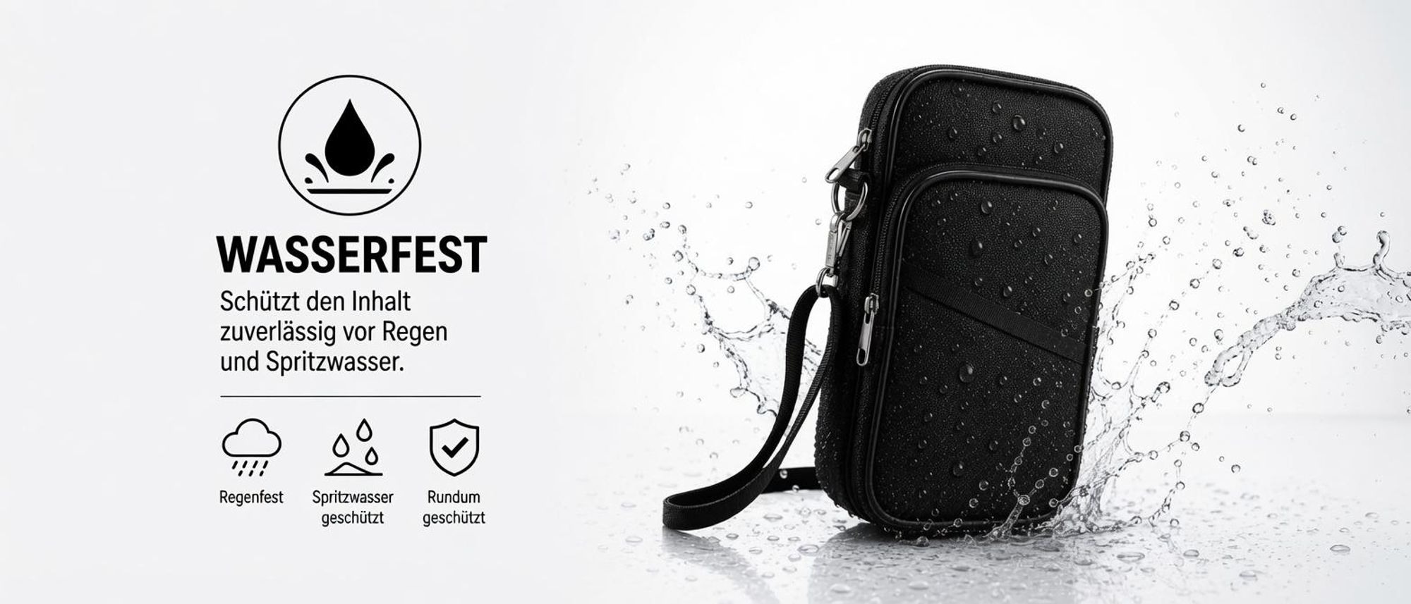 FireMat RFID Schutztasche, wasserabweisend, Schutz vor Regen und Spritzwasser