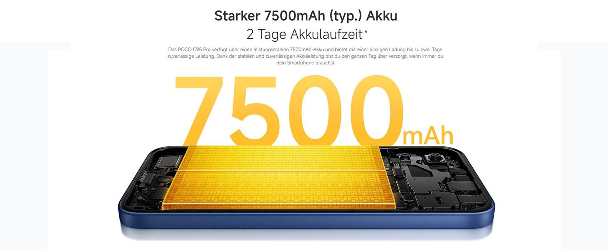 Xiaomi Poco C95 Pro,4G Smartphone 8 + 256 GB, Schwarz, 7500-mAh-Akku,