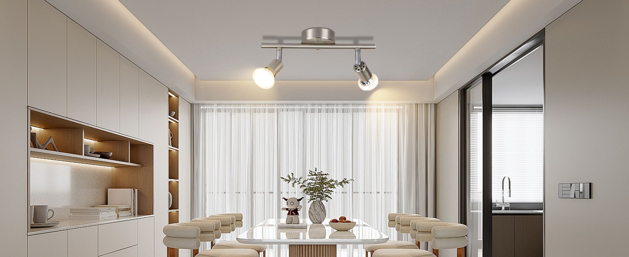 ZMH LED Deckenstrahler Schwenkbar GU10 Deckenleuchte Deckenspots 2 Flammig Wandleuchten Bad Deckenlampe Küchen Flur Schlafzimmer Leuchtmittel Enthalten