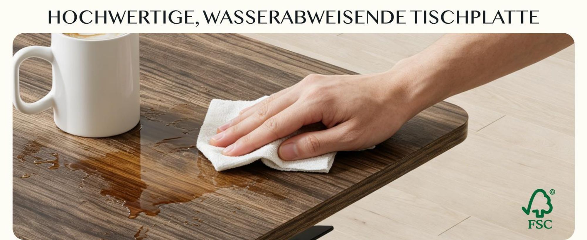 FLEXISPOT Beistelltisch Höhenverstellbar in C-Form, Laptoptisch mit Rollen, 66–106 cm, Nachttisch, für Bett und Sofa, Schwarz