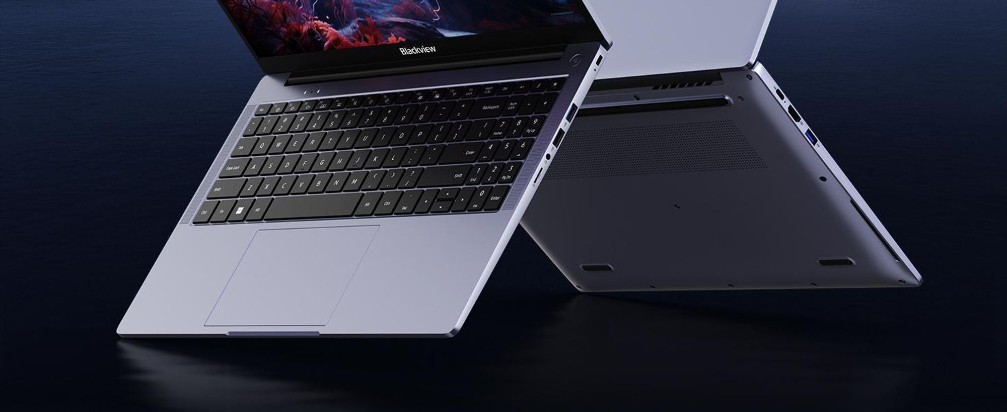 Blackview 15.6" FHD Acebook 6 Laptop, AMD Ryzen 3300U Notebook 4x3.5Ghz, 16GB DDR4+512GB SSD/1TB, 180° drehbar, Windows 11, Tastatur-Aufkleber