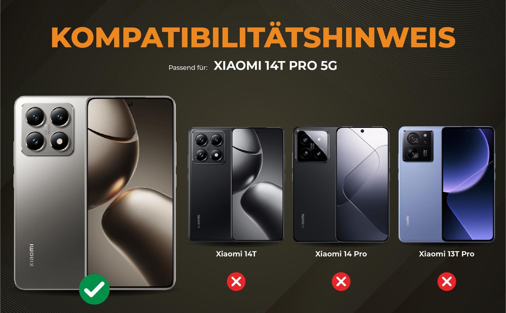 Kompatibilitätshinweise Hülle für Xiaomi 14T Pro