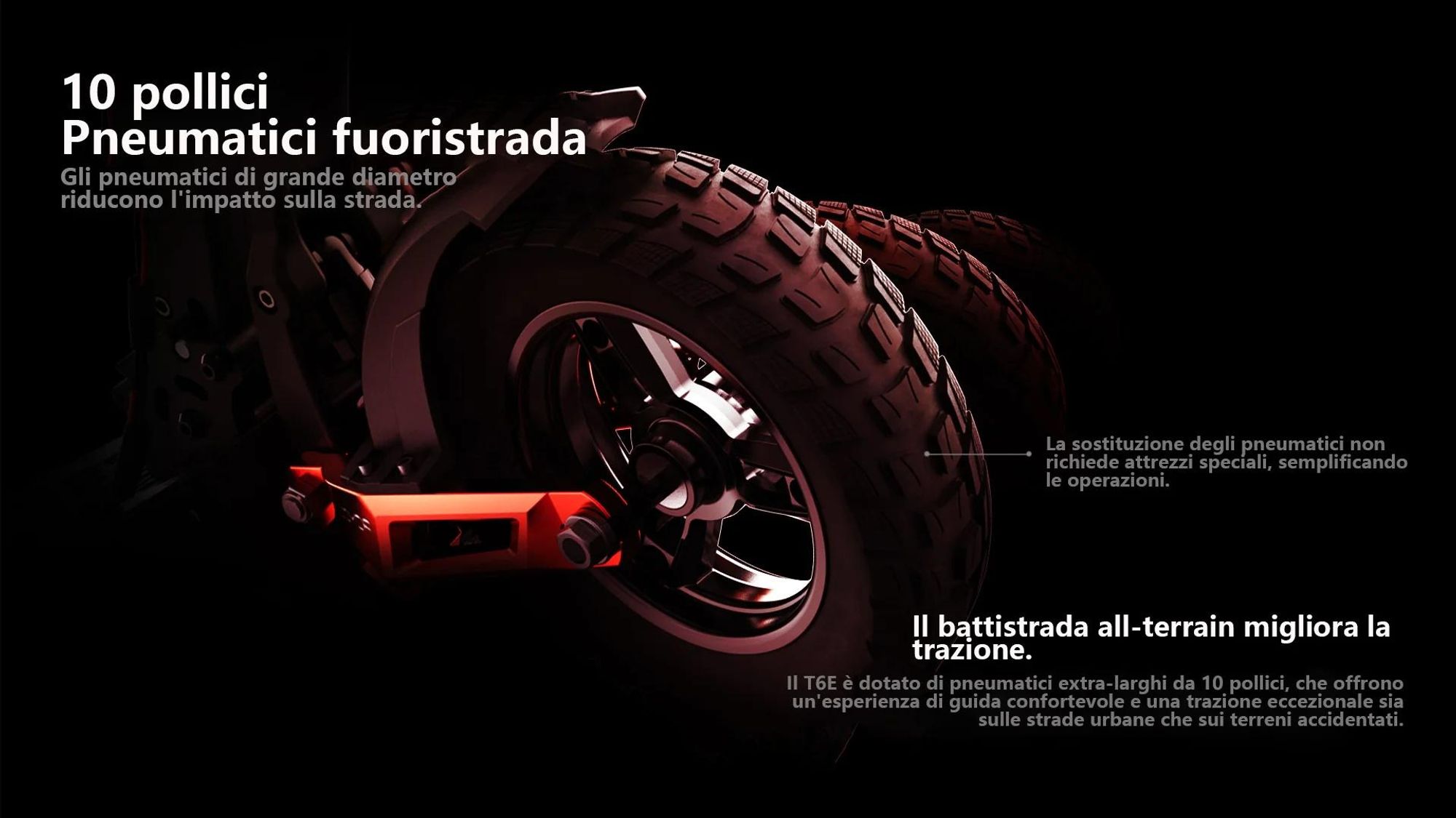 JOYOR T6E PRO Scooter elettrico pieghevole  ABE - Motore 500W Batteria 48V26AH Pneumatici off-road 10" - Nero